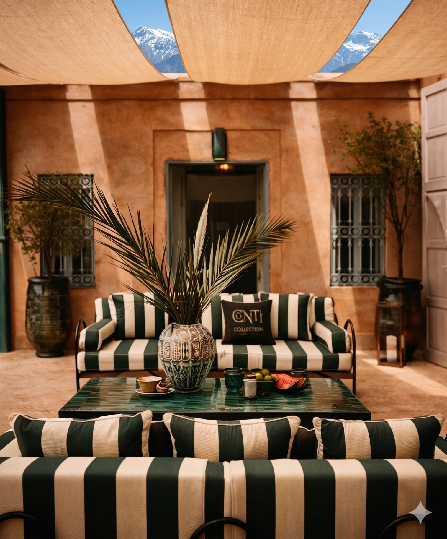 Patio lounge — Atlas views & Shah Collection signature
